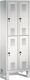 Garderobenschrank m.Füßen H1850xB1590xT500mm lichtgrau enzianblau 4x2 Abt.