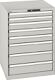 Schubladenschrank H1000xB717xT725 1x50 2x75 2x100 2x150 1x200 grau VA.200kg Key