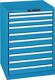Schubladenschrank H1000xB717xT725mm lichtblau 10Schubl.Vollauszug,KeyLock