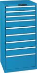 Schubladenschrank H1450xB717xT725mm lichtblau 9 Schubl.Vollauszug,KeyLock LISTA