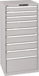 Schubladenschrank H1450xB717xT725mm lichtgrau 9 Schubl.Vollauszug,KeyLock LISTA