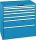 Schubladenschrank H1000xB1023xT725mm lichtblau 7 Schubl.Vollauszug,KeyLock LISTA
