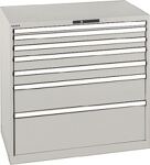 Schubladenschrank H1000xB1023xT725mm lichtgrau 7 Schubl.Vollauszug,KeyLock LISTA