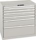 Schubladenschrank H1000xB1023xT725mm lichtgrau 7 Schubl.Vollauszug,KeyLock LISTA