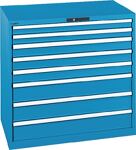 Schubladenschrank H1000xB1023xT725mm lichtblau 6 Schubl.Vollauszug,KeyLock LISTA
