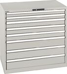 Schubladenschrank H1000xB1023xT725mm lichtgrau 6 Schubl.Vollauszug,KeyLock LISTA