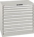 Schubladenschrank H1000xB1023xT725mm lichtgrau 10Schubl.Vollauszug,KeyLock LISTA