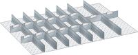 Schubladenunterteilungsmaterial Front-H.50mm 14 Trenn-/7 Schlitzwände LISTA