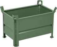 Leichtbaubehälter L1000xB800xH600mm resedagrün Vollw.m.Füßen Trgf.1000kg