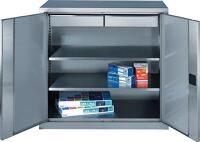 Werkzeugschrank H1000xB1000xT500mm VA Edelstahl 2 Fachböden,2 Schubl.
