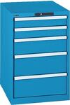 Schubladenschrank H850xB564xT725mm blau/blau 5 Schubl.Vollauszug,KeyLock
