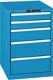 Schubladenschrank H850xB564xT725mm blau/blau 5 Schubl.Vollauszug,KeyLock