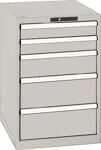 Schubladenschrank H850xB564xT725mm grau/grau 5 Schubl.Vollauszug,KeyLock
