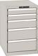 Schubladenschrank H850xB564xT725mm grau/grau 5 Schubl.Vollauszug,KeyLock