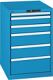 Schubladenschrank H850xB564xT725mm blau/blau 6 Schubl.Vollauszug,KeyLock