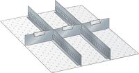Schubladenunterteilungsmaterial Front-H.75mm 3 Trenn-/2 Schlitzwände LISTA