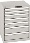 Schubladenschrank H850xB717xT725mm grau/grau 7 Schubl.Vollauszug,KeyLock