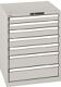 Schubladenschrank H850xB717xT725mm grau/grau 7 Schubl.Vollauszug,KeyLock