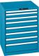 Schubladenschrank H850xB717xT725mm blau/blau 8 Schubl.Vollauszug,KeyLock