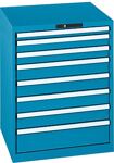 Schubladenschrank H850xB717xT725mm blau/blau 8 Schubl.Vollauszug,KeyLock