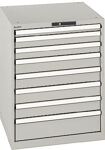 Schubladenschrank H850xB717xT725mm grau/grau 8 Schubl.Vollauszug,KeyLock