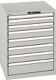 Schubladenschrank H850xB717xT725mm grau/grau 8 Schubl.Vollauszug,KeyLock