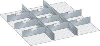 Schubladenunterteilungsmaterial Front-H.75mm 8 Trenn-/2 Schlitzwände LISTA