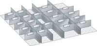 Schubladenunterteilungsmaterial Front-H.75mm 21 Trenn-/4 Schlitzwände LISTA