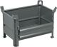 Leichtbaubehälter L1200xB1000xH600mm mausgrau m.1/2 Klappe u.Füßen Trgf.1000kg