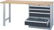 Werkbank B2000xT600xH859mm Buche Multiplex lichtgrau/grau 5 Schubl.