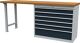 Werkbank B2000xT600xH859mm Buche Multiplex lichtgrau/grau 6 Schubl.