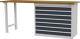 Werkbank B2000xT600xH859mm Buche Multiplex lichtgrau/grau 7 Schubl.