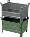 Leichtbaubehälter L1200xB1000xH600mm Stahlbl.mausgrau Trgf.2000kg