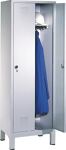 Garderobenschrank m.Füßen H1850xB610xT500mm lichtgrau/ lichtgrau 2 Abt.