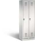 Garderobenschrank m.Sockel H1800xB610xT500mm lichtgrau/ lichtgrau 2 Abt.