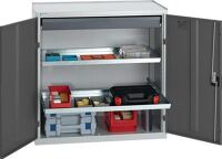 Werkzeug-/Beistellschrank H1000xB1000xT500mm 1Schubl.2Bd.lichtgrau/anthrazitgrau