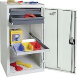 Werkzeug-/Beistellschrank H1000xB500xT500mm 2Schubl.,1Bd.lichtgrau/lichtgrau