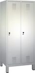 Garderobenschrank m.Füßen H1850xB800xT500mm lichtgrau/lichtgrau 2 Abt.