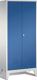 Kleider-Wäscheschrank H1850xB810xT500mm Stahlbl.grau/blau Anz.Abt.2 m.Füßen C+P