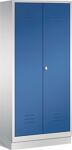 Kleider-Wäscheschrank H1850xB810xT500mm Stahlbl.grau/blau Anz.Abt.2 m.Sockel C+P