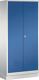 Kleider-Wäscheschrank H1850xB810xT500mm Stahlbl.grau/blau Anz.Abt.2 m.Sockel C+P