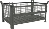 Gitterbehälter m.1/2 Klappe 4000kg L1200xB800xH600mm lack.mausgrau