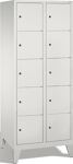 Fächerschrank H1850xB810xT500mm m.Füßen Anz.Fächer 2x5 lichtgrau/lichtgrau