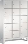 Fächerschrank H1850xB1200xT500mm m.Füßen Anz.Fächer 3x5 grau