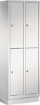 Garderobenschrank m.Sockel H 100mm H1850xB610xT500mm lichtgrau 2x2 Abt.