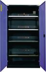 Elektro-Flügeltürenschrank H1995xB1000xT400mm grau/taubenblau 4BD Vollblechtüren