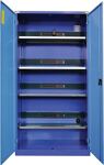 Elektro-Flügeltürenschrank H1995xB1000xT400mm taubenblau/hellblau 4BD Blechtür