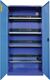 Elektro-Flügeltürenschrank H1995xB1000xT400mm taubenblau/hellblau 4BD Blechtür