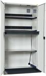 Elektro-Flügeltürenschrank H1995xB1000xT580mm lichtgrau 3BD 1Schubl.Vollblechtür