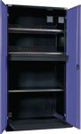 Elektro-Flügeltürenschrank H1995xB1000xT580mm grau/blau 3BD 1Schubl.Vollblechtür